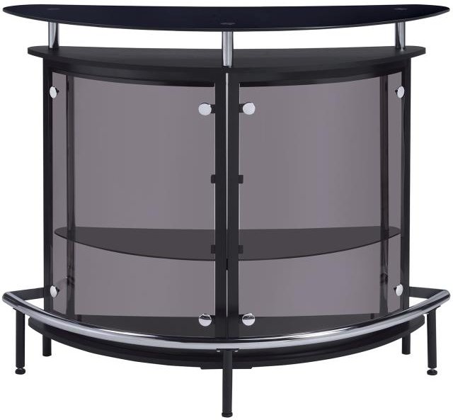 Anibal Modern Black and Chrome Bar Set-4