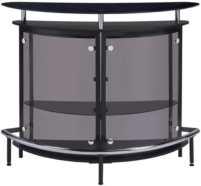 Anibal Modern Black and Chrome Bar Set-4