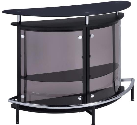 Anibal Modern Black and Chrome Bar Set-5