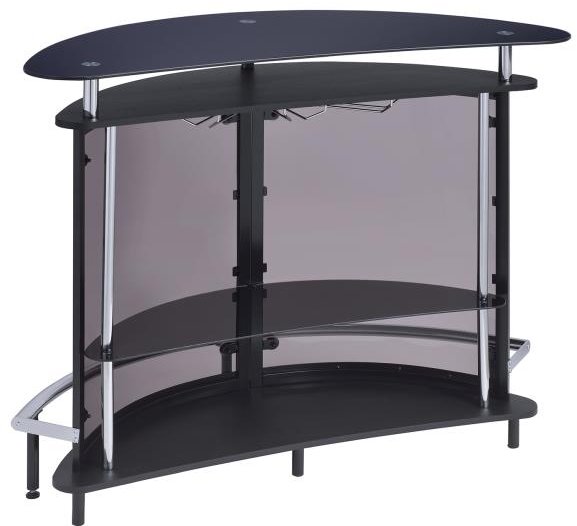 Anibal Modern Black and Chrome Bar Set-6