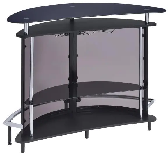 Anibal Modern Black and Chrome Bar Set-6