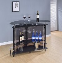 Black and Chrome Contemporary Bar Unit - Angelo Collection