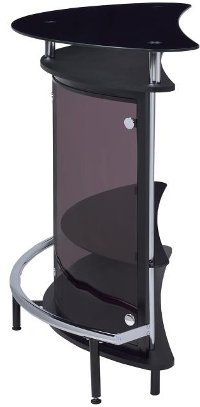 Black and Chrome Contemporary Bar Unit - Angelo Collection-7