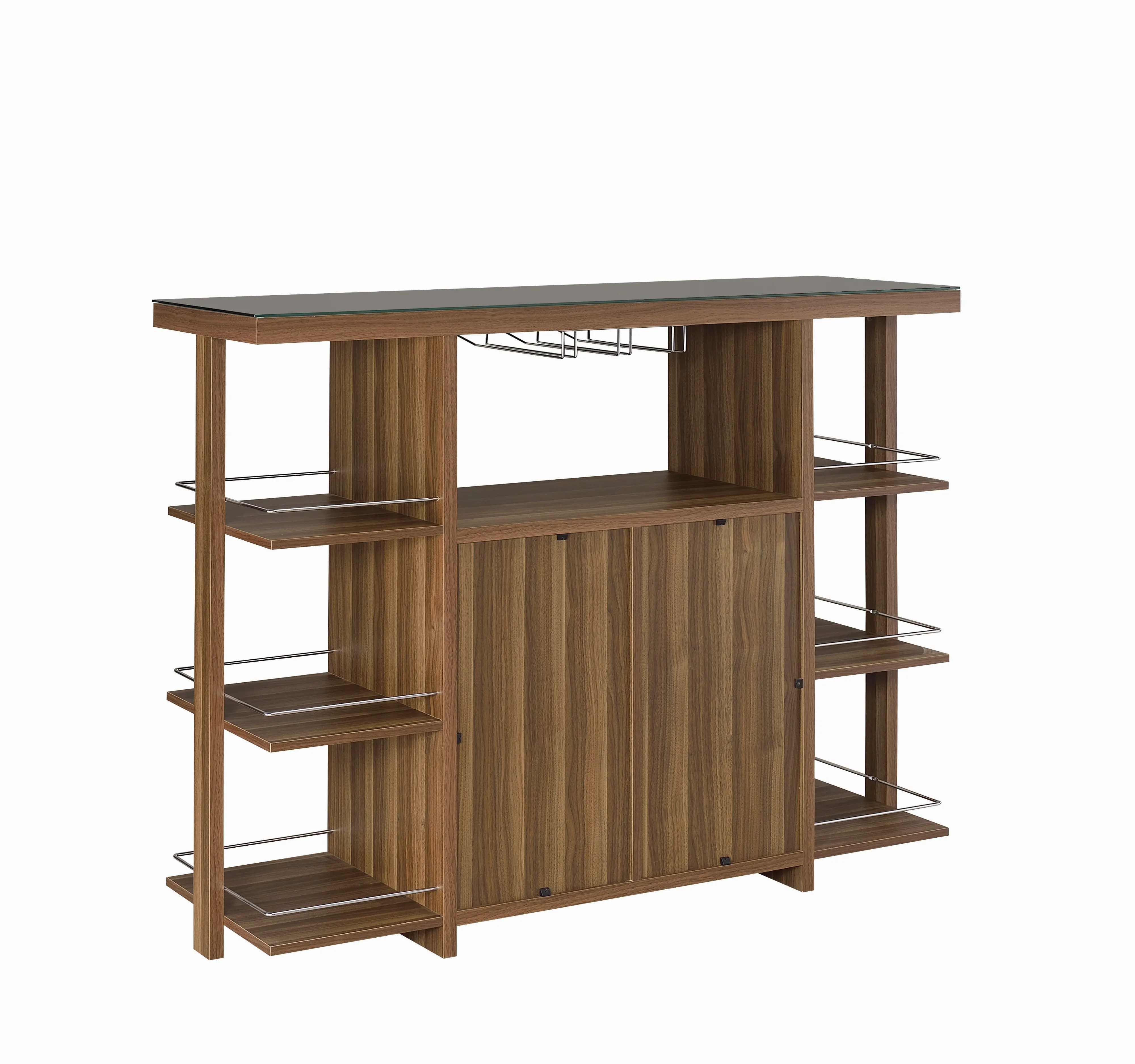 Walnut Transitional Bar Unit - Ambros Collection-2