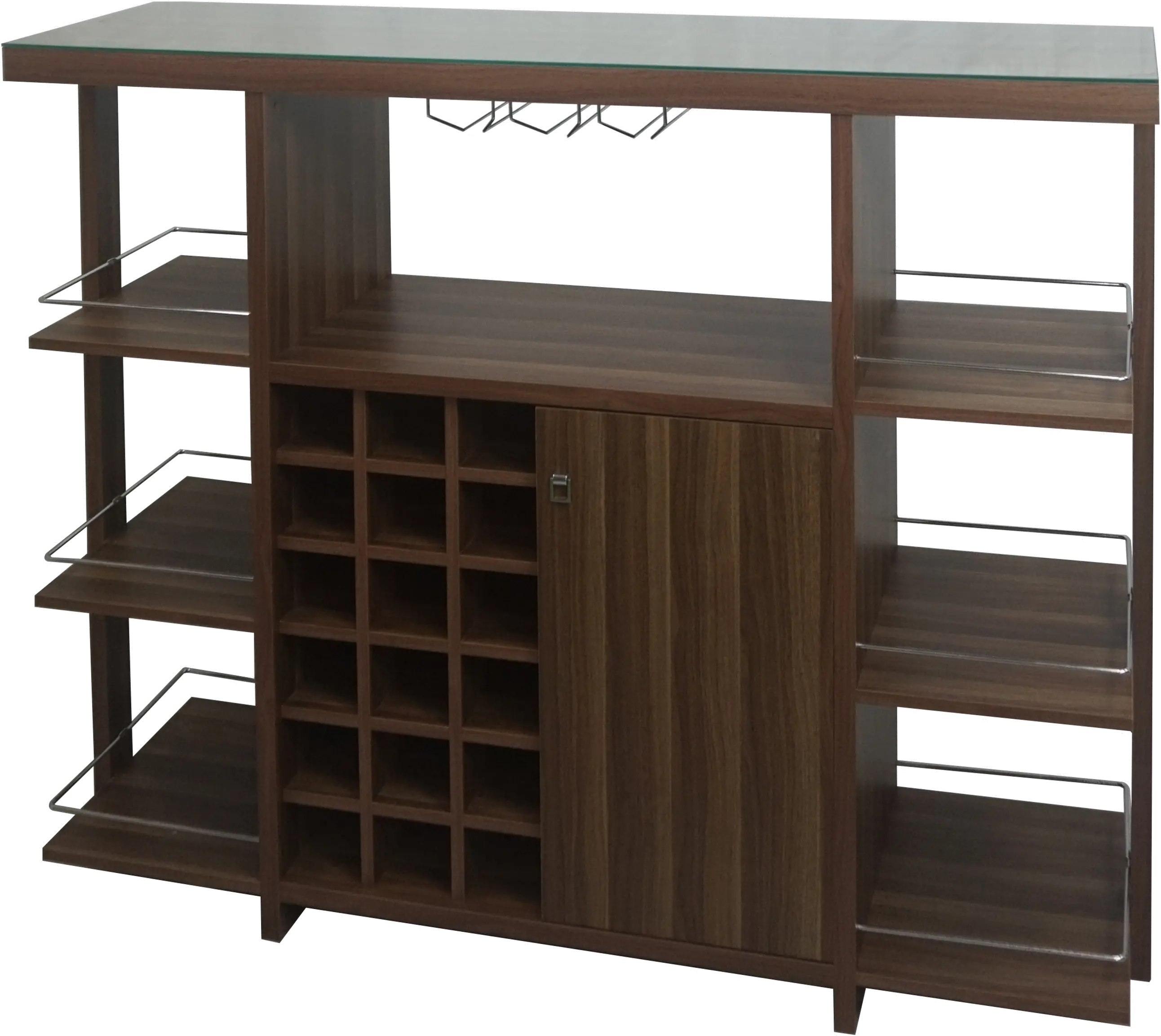 Walnut Transitional Bar Unit - Ambros Collection-5