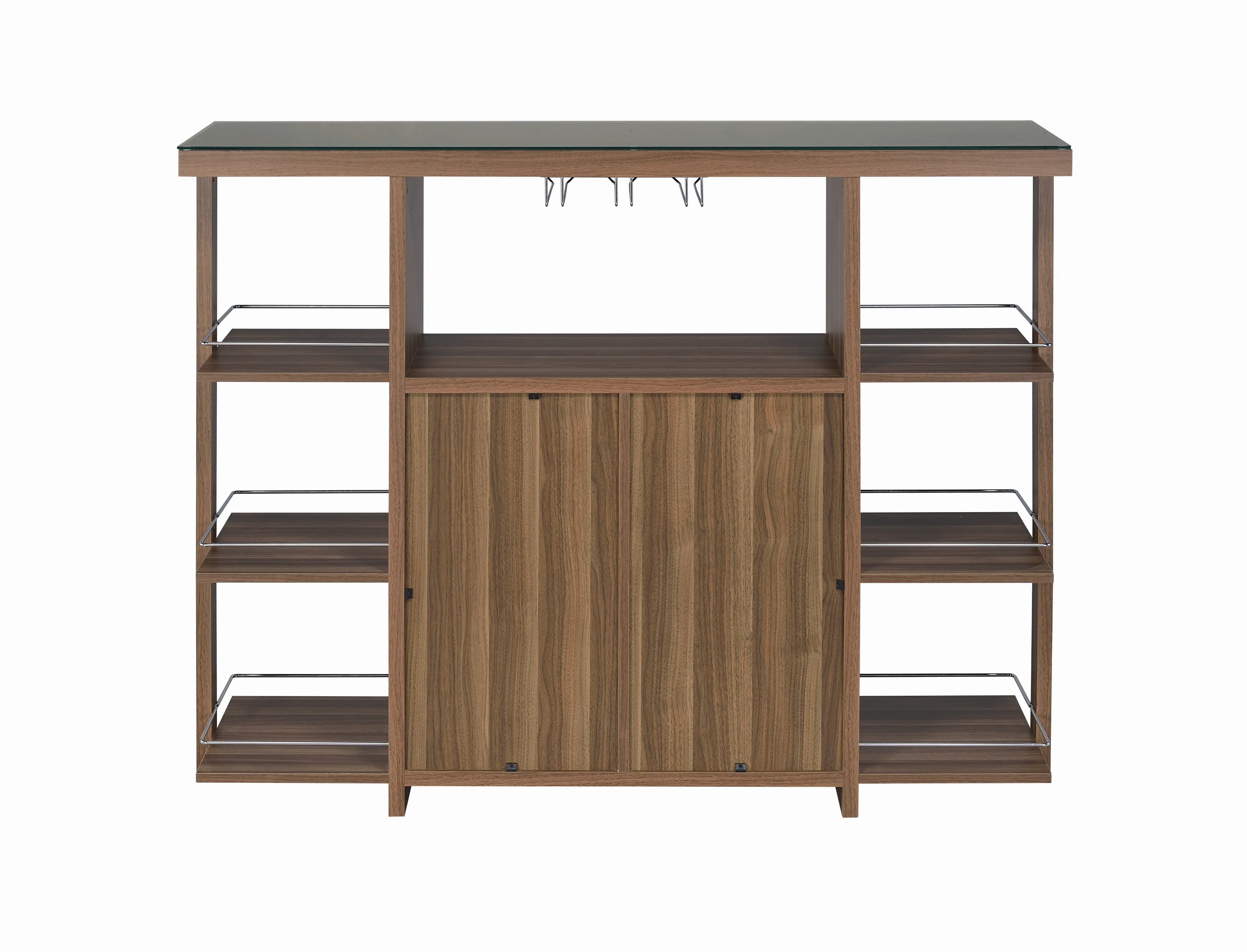 Walnut Transitional Bar Unit - Ambros Collection-6