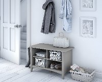 Cape Cod Gray Shoe Storage Bench - Salinas