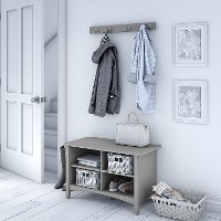 Cape Cod Gray Shoe Storage Bench - Salinas-3