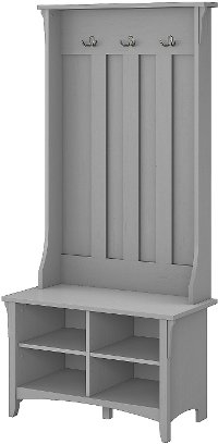 Cape Cod Gray Hall Tree with Storage and Bench - Salinas-5