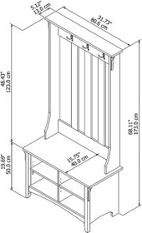 Cape Cod Gray Hall Tree with Storage and Bench - Salinas-6