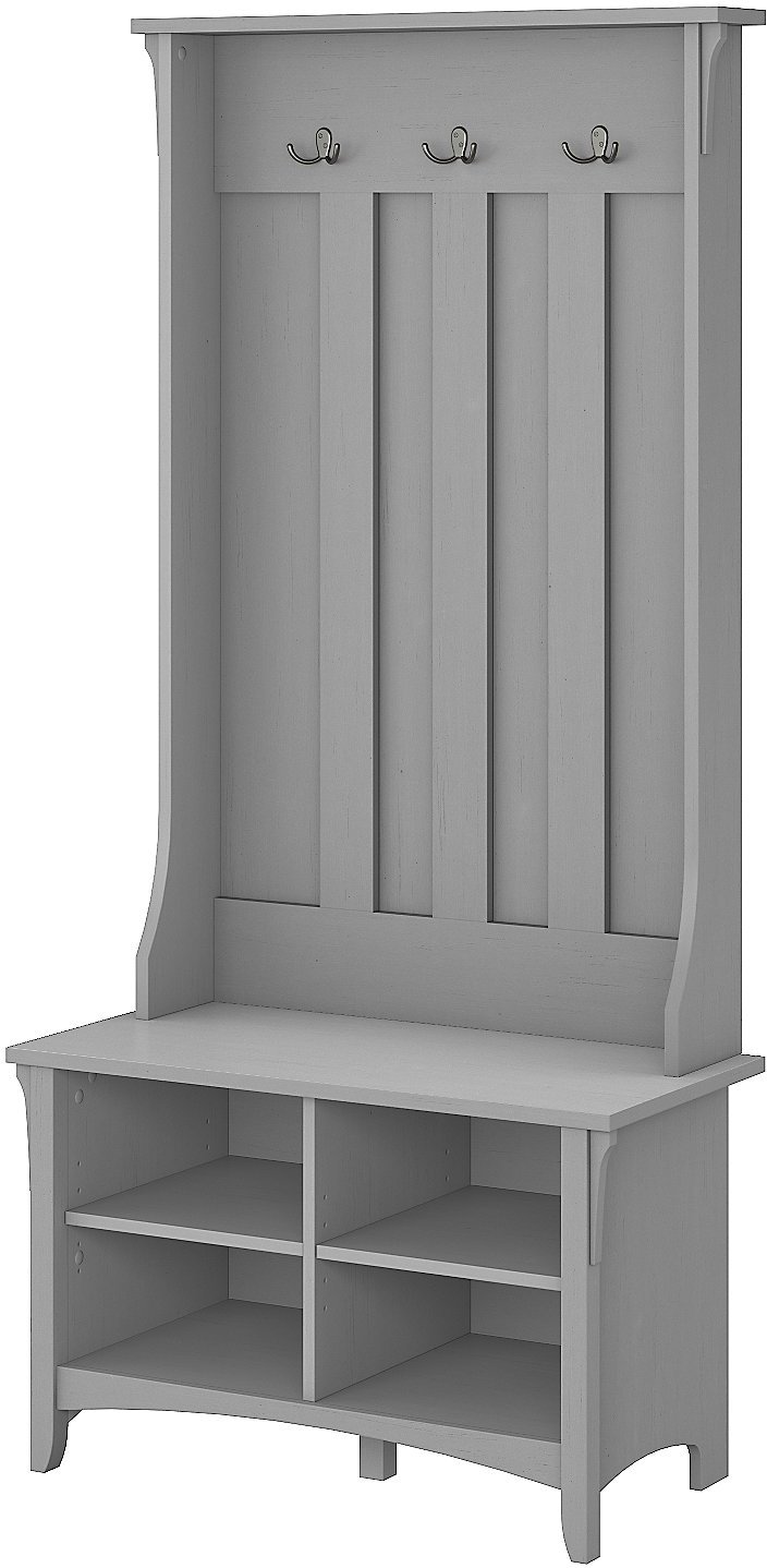 Salinas Cape Cod Gray Hall Tree with Storage and Bench-5