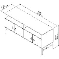 Kathy Ireland Vintage Golden Pine TV Stand - Ironworks-6