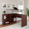 WC31416-03 Cabot Harvest Cherry 3 Position Sit to Stand Corner Bookshelf Desk