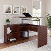 Harvest Cherry 3 Position Sit to Stand Corner Bookshelf Desk - Cabot