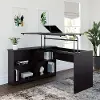 WC31816-03 Cabot Espresso Oak 3 Position Sit to Stand Corner Bookshelf Desk - Bush Furniture