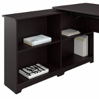 Espresso Oak 3 Position Sit to Stand Corner Bookshelf Desk - Cabot-3