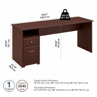 Harvest Cherry Computer Desk with Drawers - Cabot-5