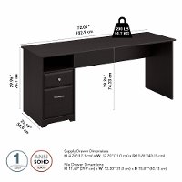 Espresso Oak Computer Desk with Drawers - Cabot-5