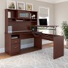 Harvest Cherry L Shaped Sit to Stand Desk with Hutch - Cabot