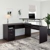 Espresso Oak L Shaped Sit to Stand Office Desk - Cabot
