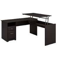 Espresso Oak L Shaped Sit to Stand Office Desk - Cabot-2