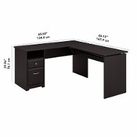 Espresso Oak L Shaped Sit to Stand Office Desk - Cabot-6
