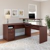 Harvest Cherry L Shaped Sit to Stand Office Desk - Cabot