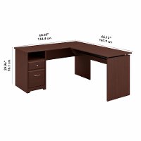 Harvest Cherry L Shaped Sit to Stand Office Desk - Cabot-5