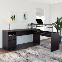 Espresso Oak 3 Position L Shaped Sit to Stand Desk - Cabot