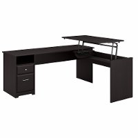 Espresso Oak 3 Position L Shaped Sit to Stand Desk - Cabot-2