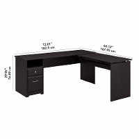 Espresso Oak 3 Position L Shaped Sit to Stand Desk - Cabot-5