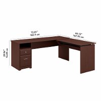 Harvest Cherry 3 Position L Shaped Sit to Stand Desk - Cabot-5