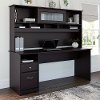 Espresso Oak Computer Desk with Hutch and Drawers - Cabot