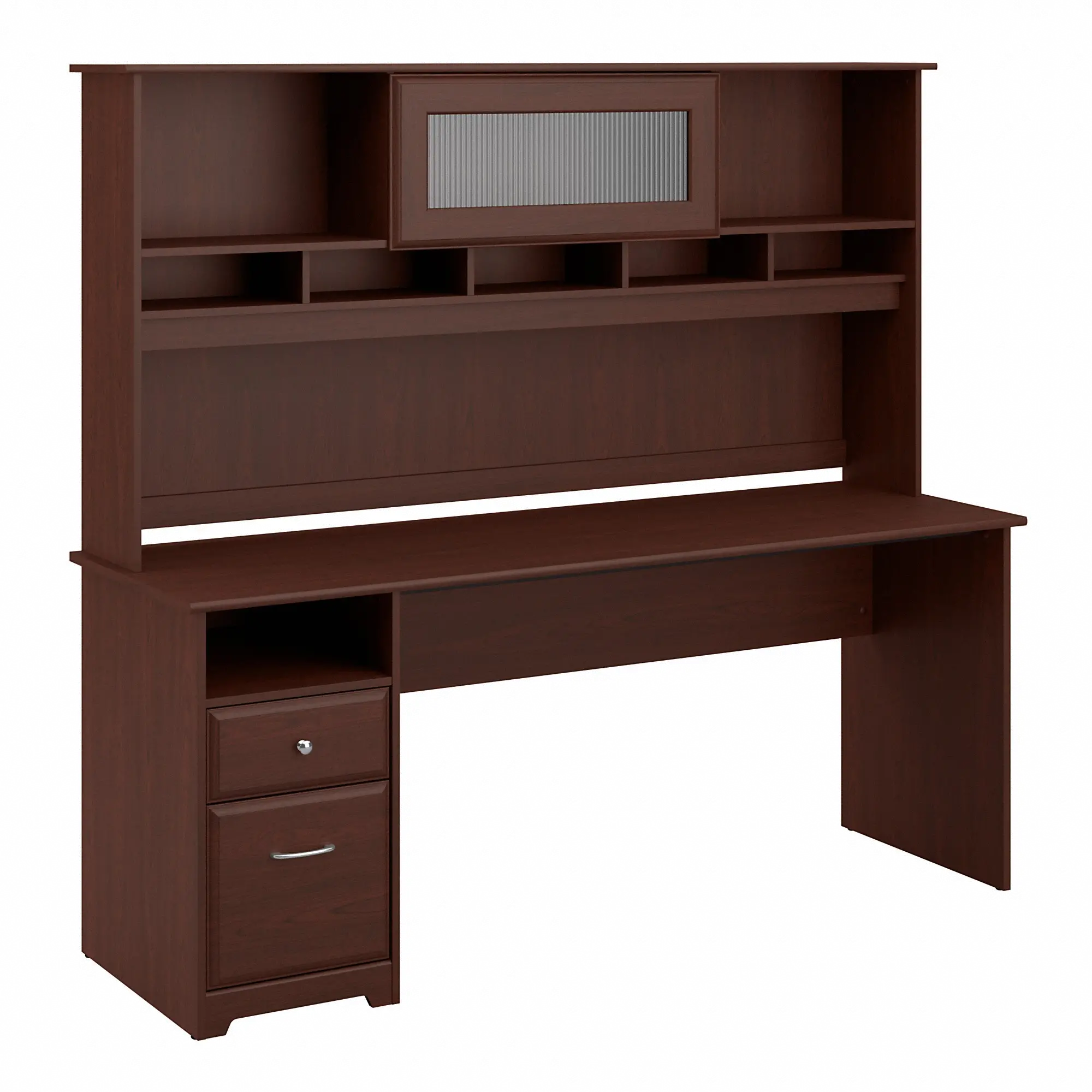 CAB049HVC Cabot Harvest Cherry Computer Desk with Hutch and Drawers-2