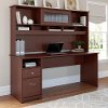 Harvest Cherry Computer Desk with Hutch and Drawers - Cabot
