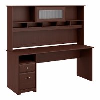 Harvest Cherry Computer Desk with Hutch and Drawers - Cabot-2
