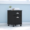 Kathy Ireland Black Suede 2 Drawer Mobile File Cabinet - Connecticut