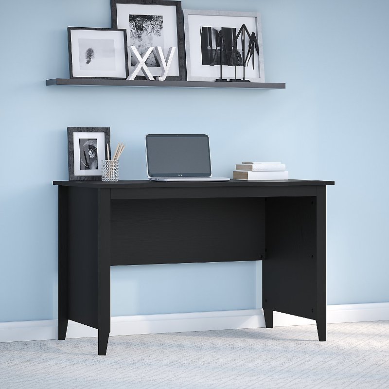 Kathy Ireland Black Suede Writing Desk Connecticut Rc Willey