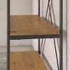 Kathy Ireland Vintage Golden Oak 5 Shelf Etagere Bookcase - Ironworks-4