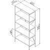 Kathy Ireland Vintage Golden Oak 5 Shelf Etagere Bookcase - Ironworks-6