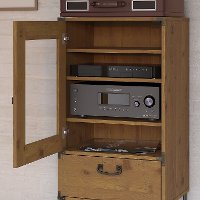 Kathy Ireland Vintage Golden Audio Storage Cabinet - Ironworks-3