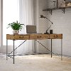 Clearance Kathy Ireland Vintage Golden Pine Writing Desk with Drawers - Ironworks