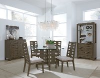 Contemporary Gray 5 Piece Dining Set with Round Table - Havana