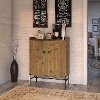 Industrial Golden Pine Storage Cabinet with Doors - Ironworks