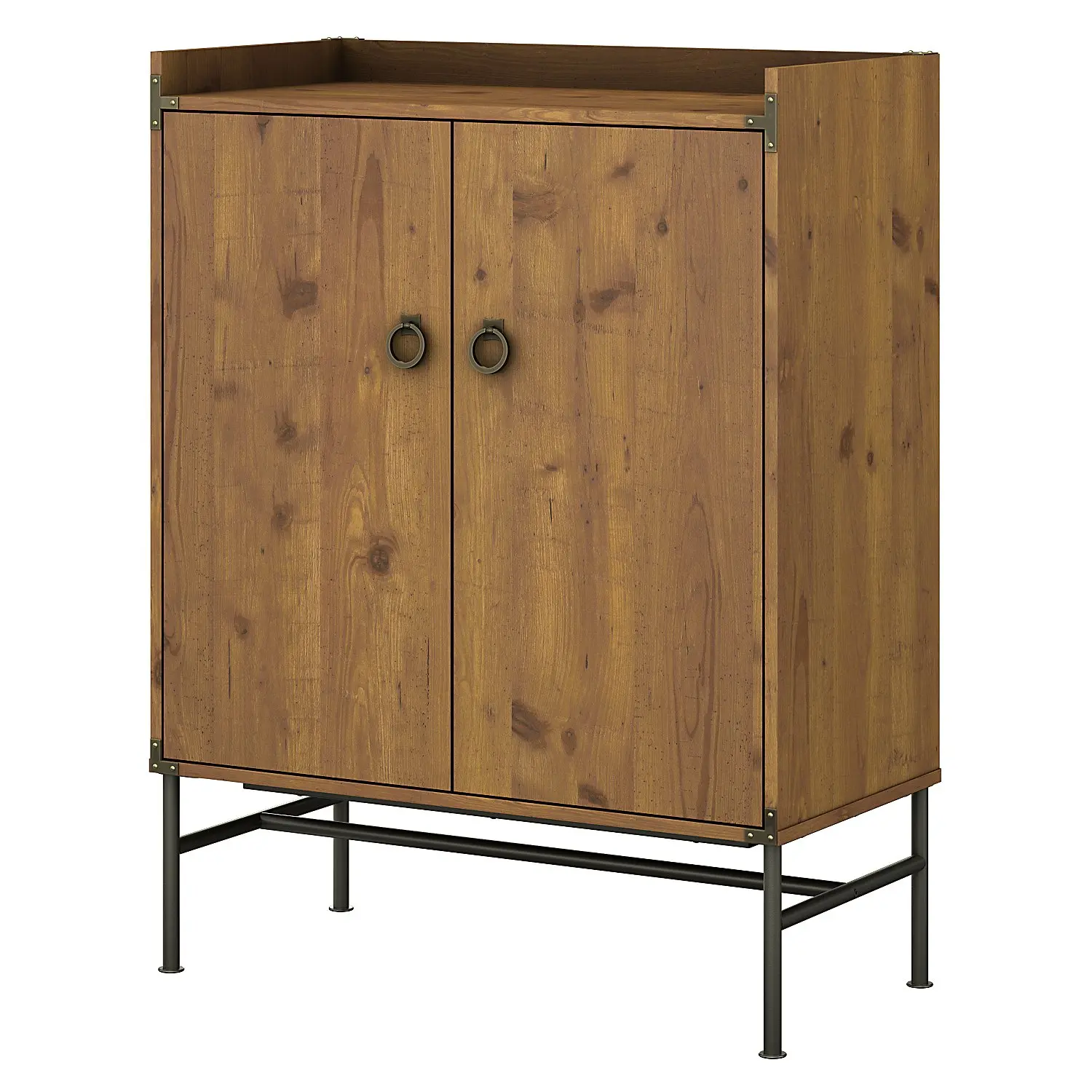 KI50109-03 Industrial Golden Pine Storage Cabinet with Doors - Ironworks-2