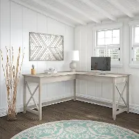 KWD160WG-03 Washed Gray L Shaped Desk - Key West