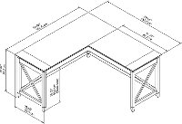 Washed Gray L Shaped Desk - Key West-7