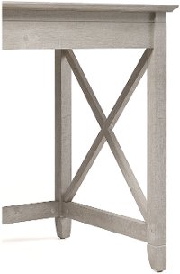 Washed Gray L Shaped Desk with Mobile File Cabinet - Key West-3