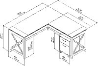 Washed Gray L Shaped Desk with Mobile File Cabinet - Key West-6