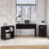Espresso Oak Small Desk with Mobile File Cabinet and Bookcase - Office Complete